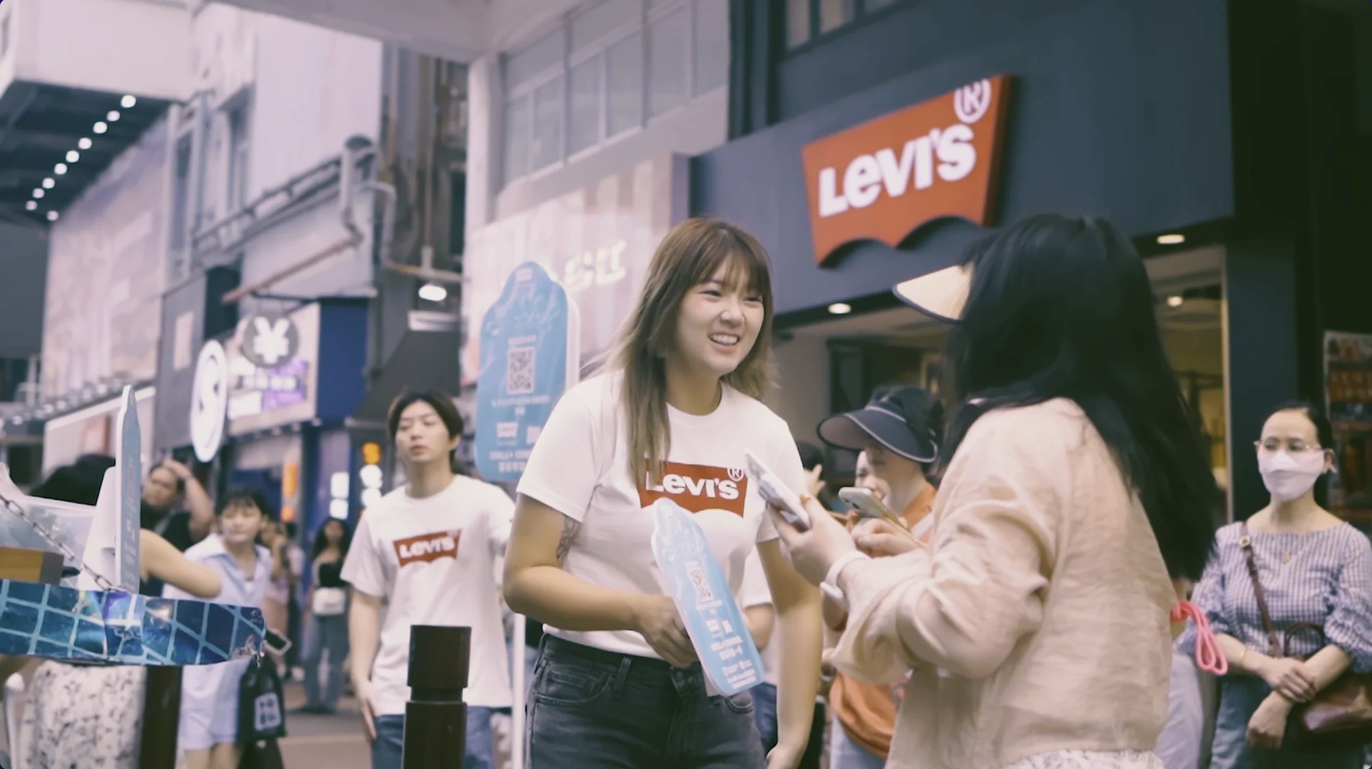 Levi’s outdoor event activity in a creator-provided production frame.
